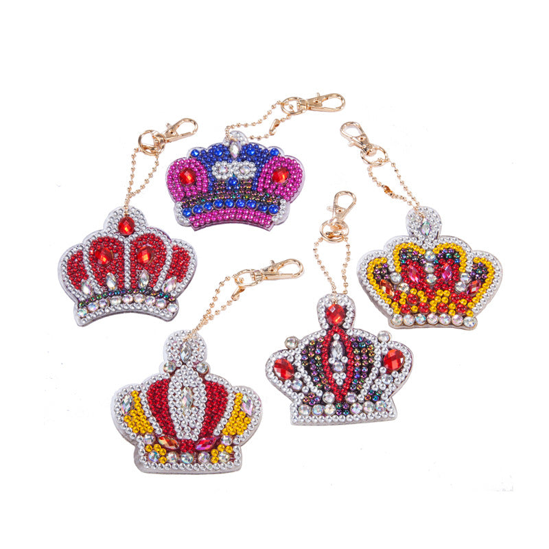 Wholesale DIY Acrylic Sticker Diamond Painting Crown Keychain Set